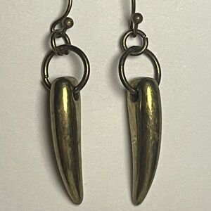 Vintage Brass Liked Tusk Tooth Earrings